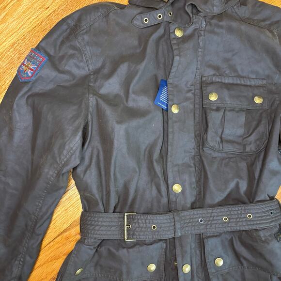 Polo Ralph Lauren Mens Biker Hunting Parka Lined Belted Sz Medium Dk Brown - Picture 4 of 16